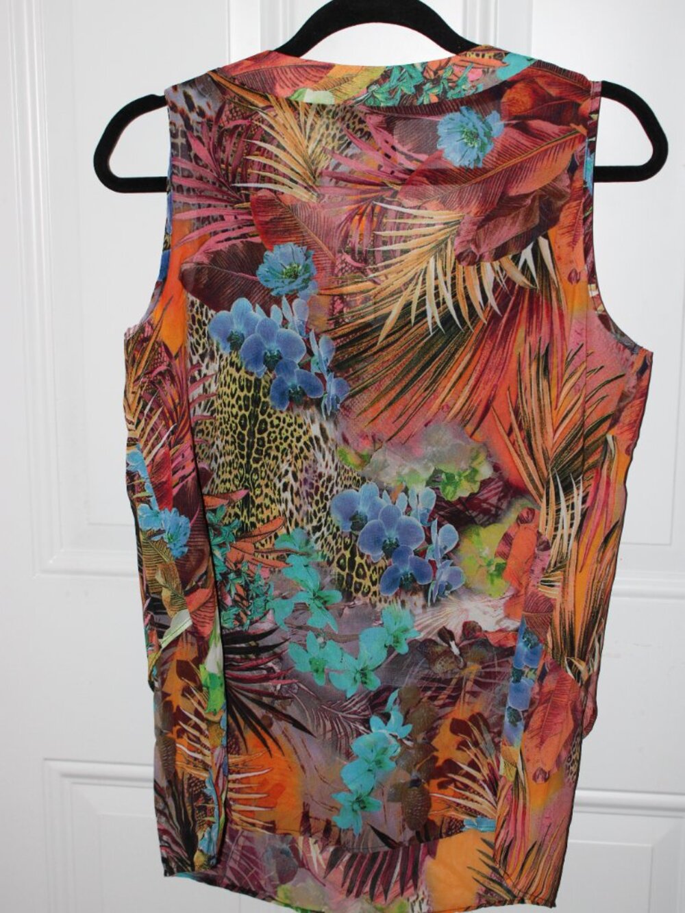 New Directions Womens Top Size Small Sheer Floral Fairy Sleeveless Button New - Picture 4 of 4